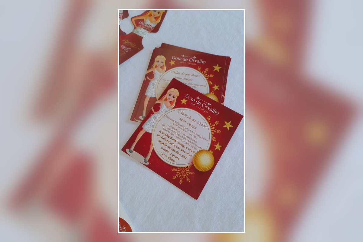 Cartão de Natal personalizado produzido pela Gráfica Intromaker