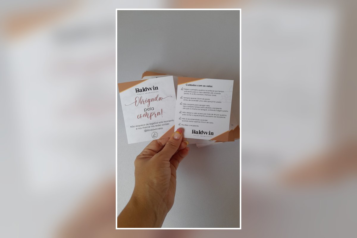 Cartão de boas-vindas personalizado produzido pela Gráfica Intromaker